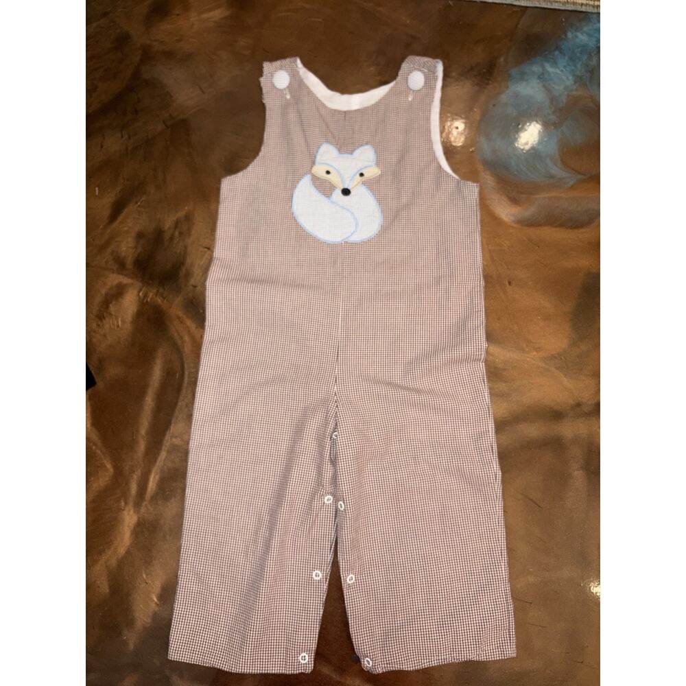 Stellybelly Fox Applique Jon Jon/Longall/Romper 3T Vintage - Picture 2 of 3